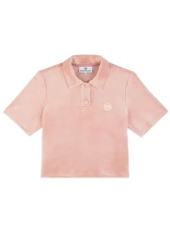 Adele Velour Polo- Pale Mauve