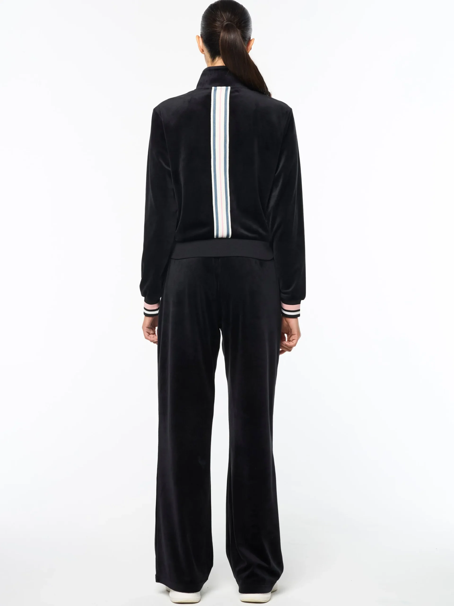 Adele Velour Track Jacket- Black Beauty