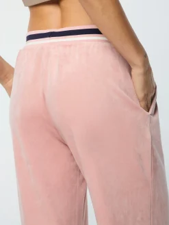 Adele Velour Track Pant- Pale Mauve
