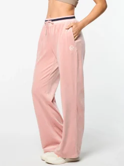 Adele Velour Track Pant- Pale Mauve