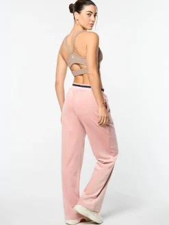 Adele Velour Track Pant- Pale Mauve