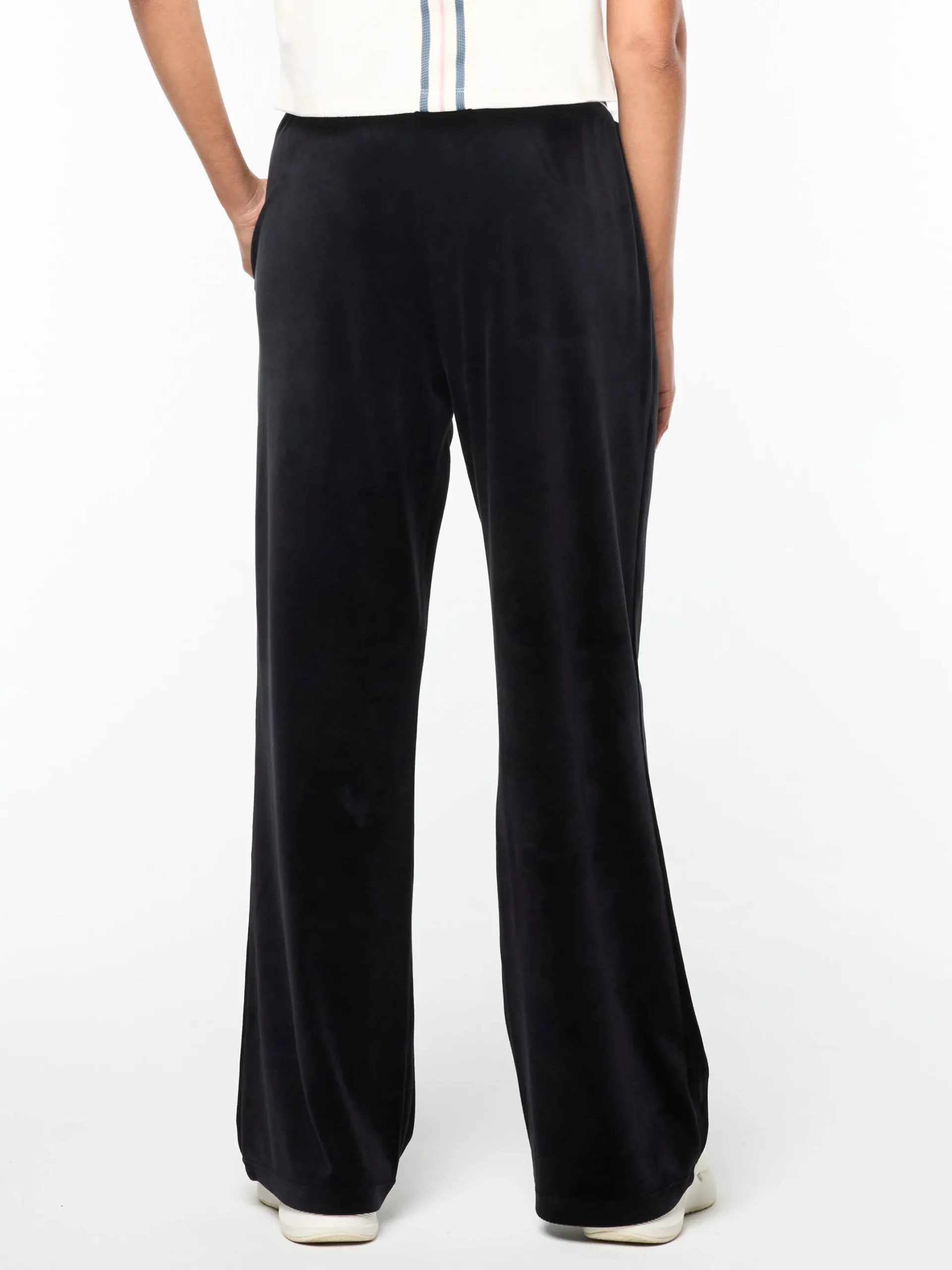 Adele Velour Track Pant-Black Beauty