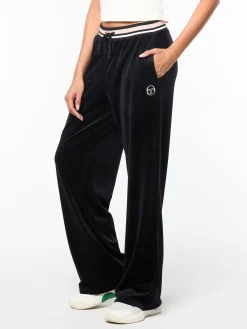 Adele Velour Track Pant-Black Beauty