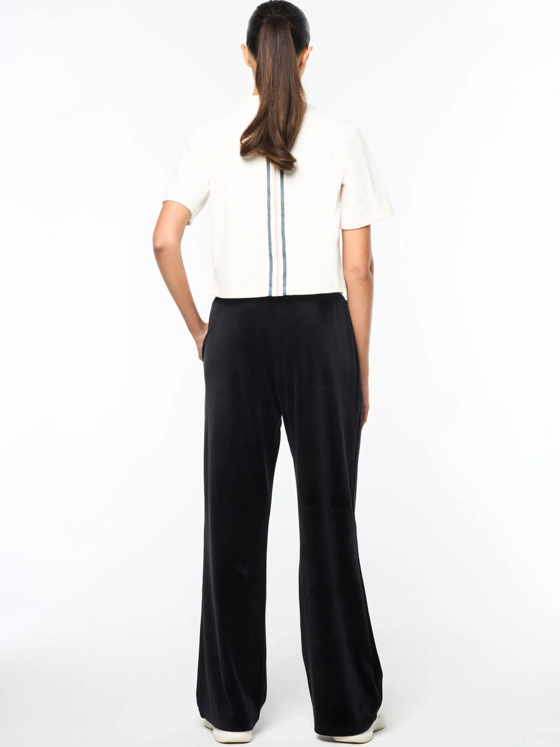 Adele Velour Track Pant-Black Beauty