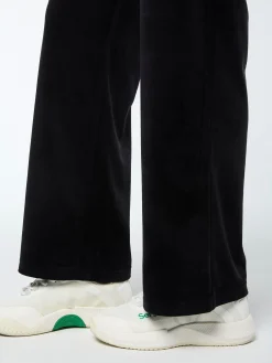 Adele Velour Track Pant-Black Beauty