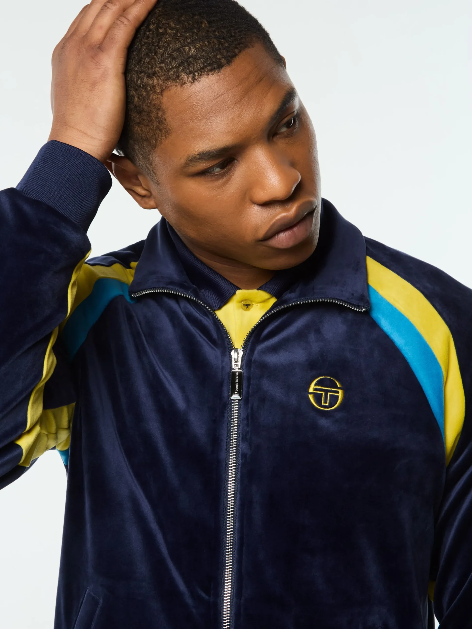 Banda Velour Track Jacket- Maritime Blue