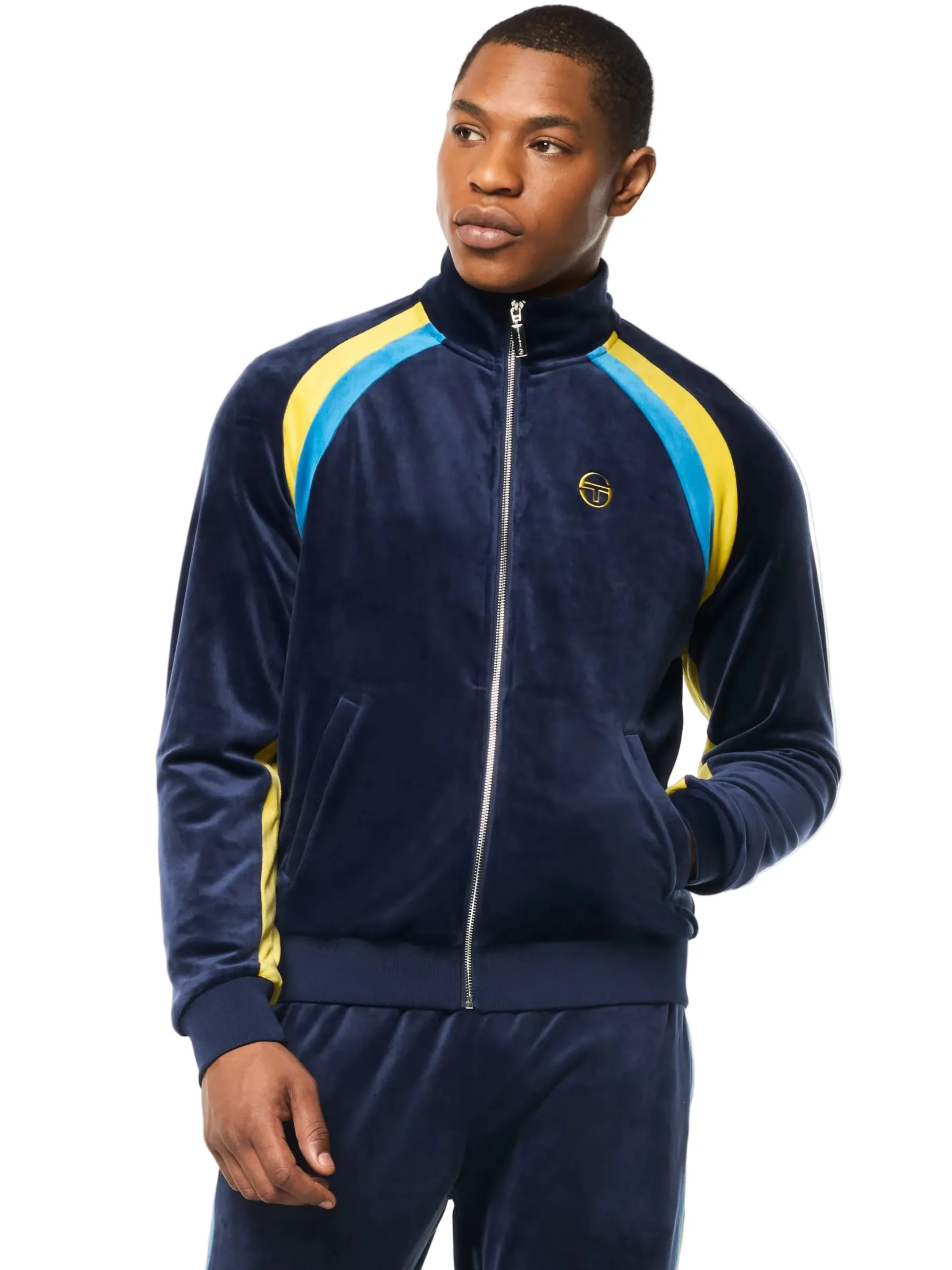 Banda Velour Track Jacket- Maritime Blue