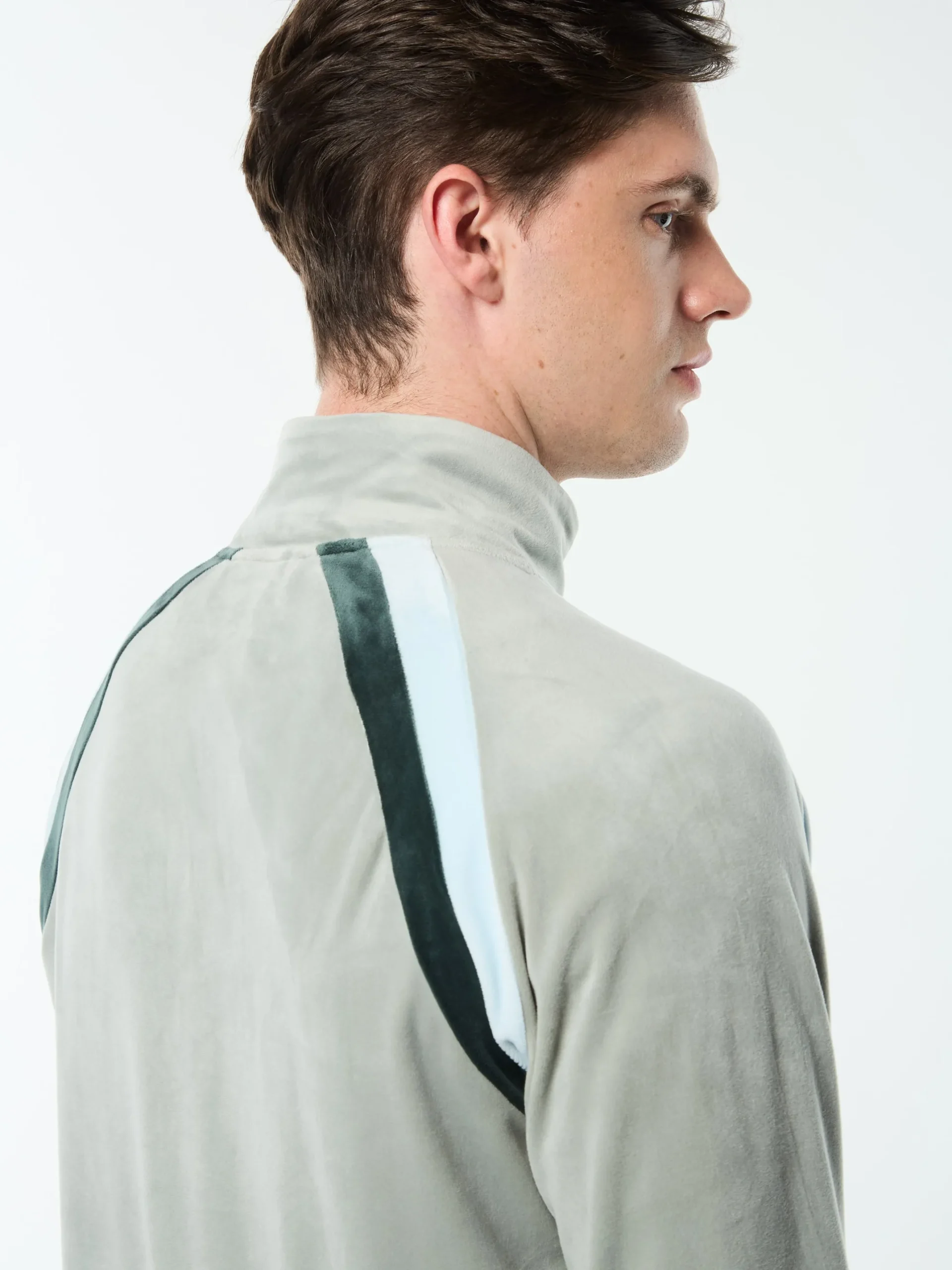 Banda Velour Track Jacket- Slate Gray