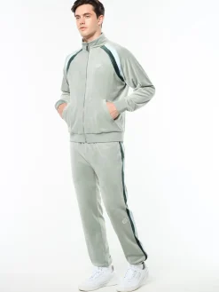 Banda Velour Track Jacket- Slate Gray