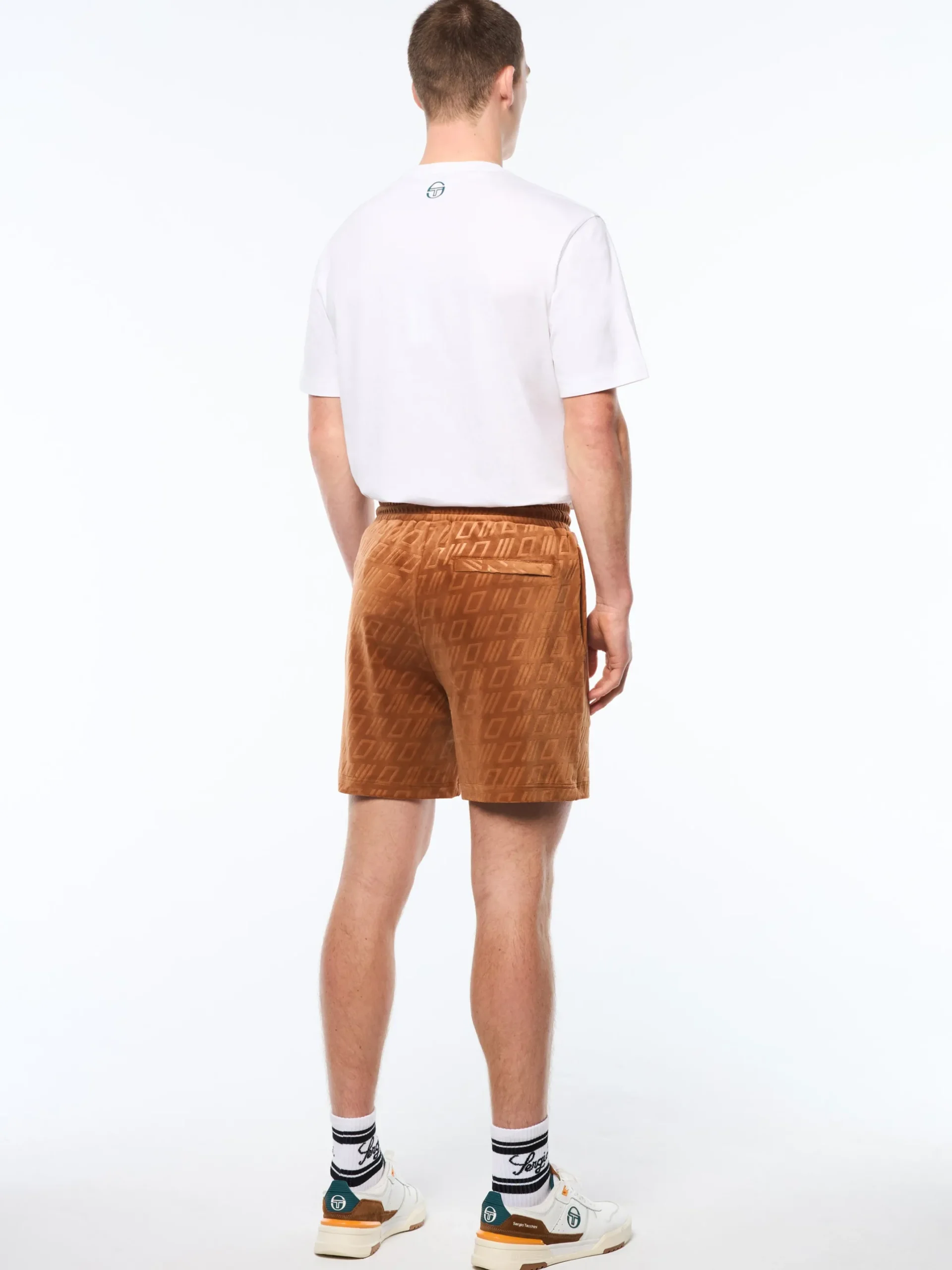Bandiera Debossed Velour Short-Sugar Almond