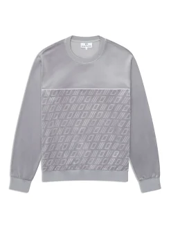 Bandiera Debossed Velour Crewneck-Sleet