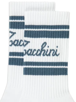 Clasico Script Logo Sock- Coronet Blue