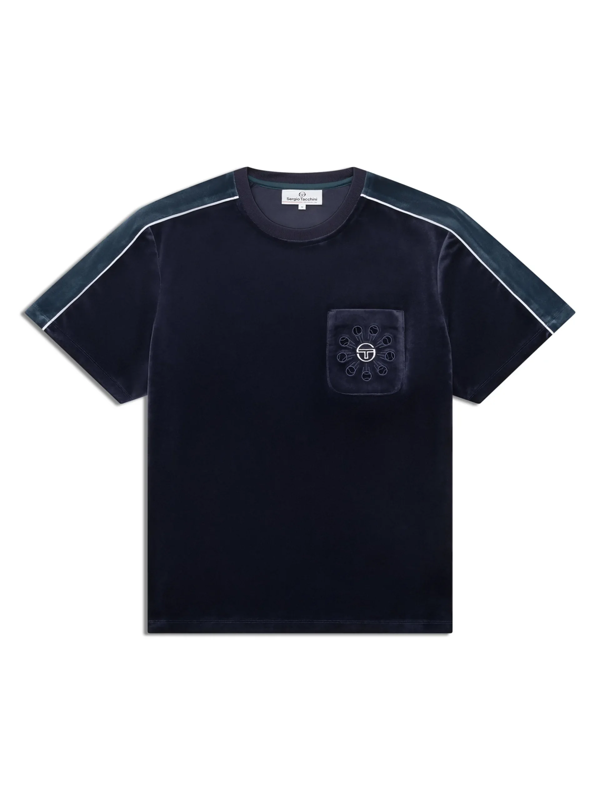 Cresta Velour Pocket T-Shirt-Maritime Blue