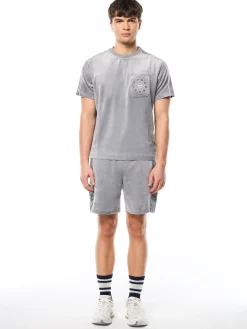 Cresta Velour Pocket T-Shirt-Sleet