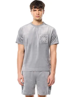 Cresta Velour Pocket T-Shirt-Sleet