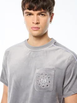 Cresta Velour Pocket T-Shirt-Sleet