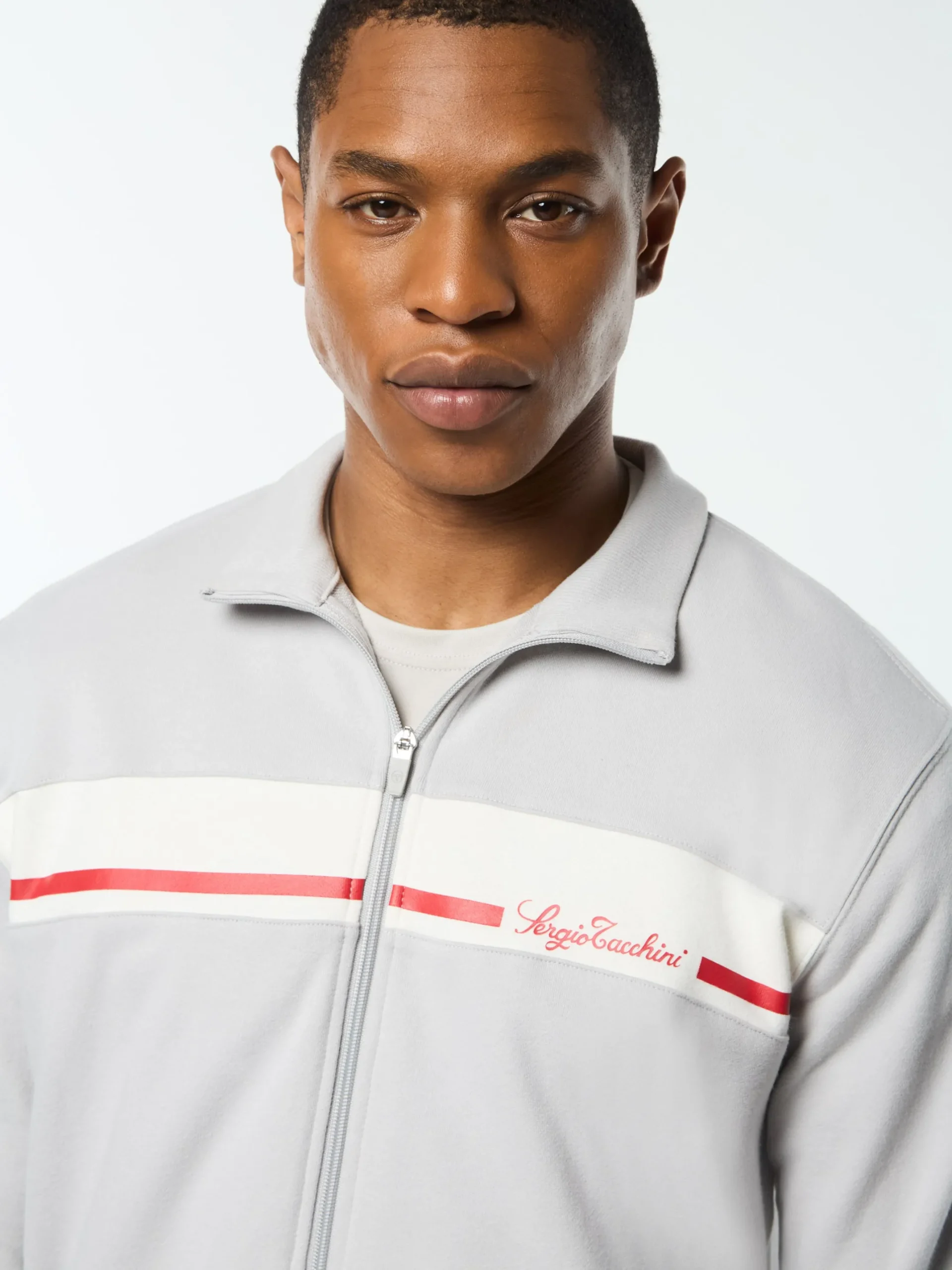 Cursivo Track Jacket- Quiet Grey