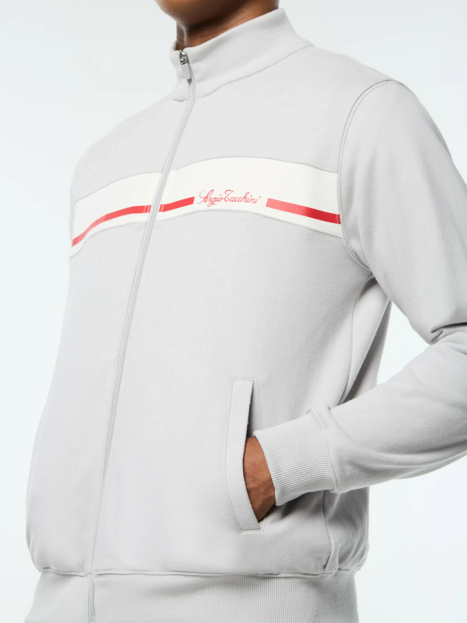 Cursivo Track Jacket- Quiet Grey