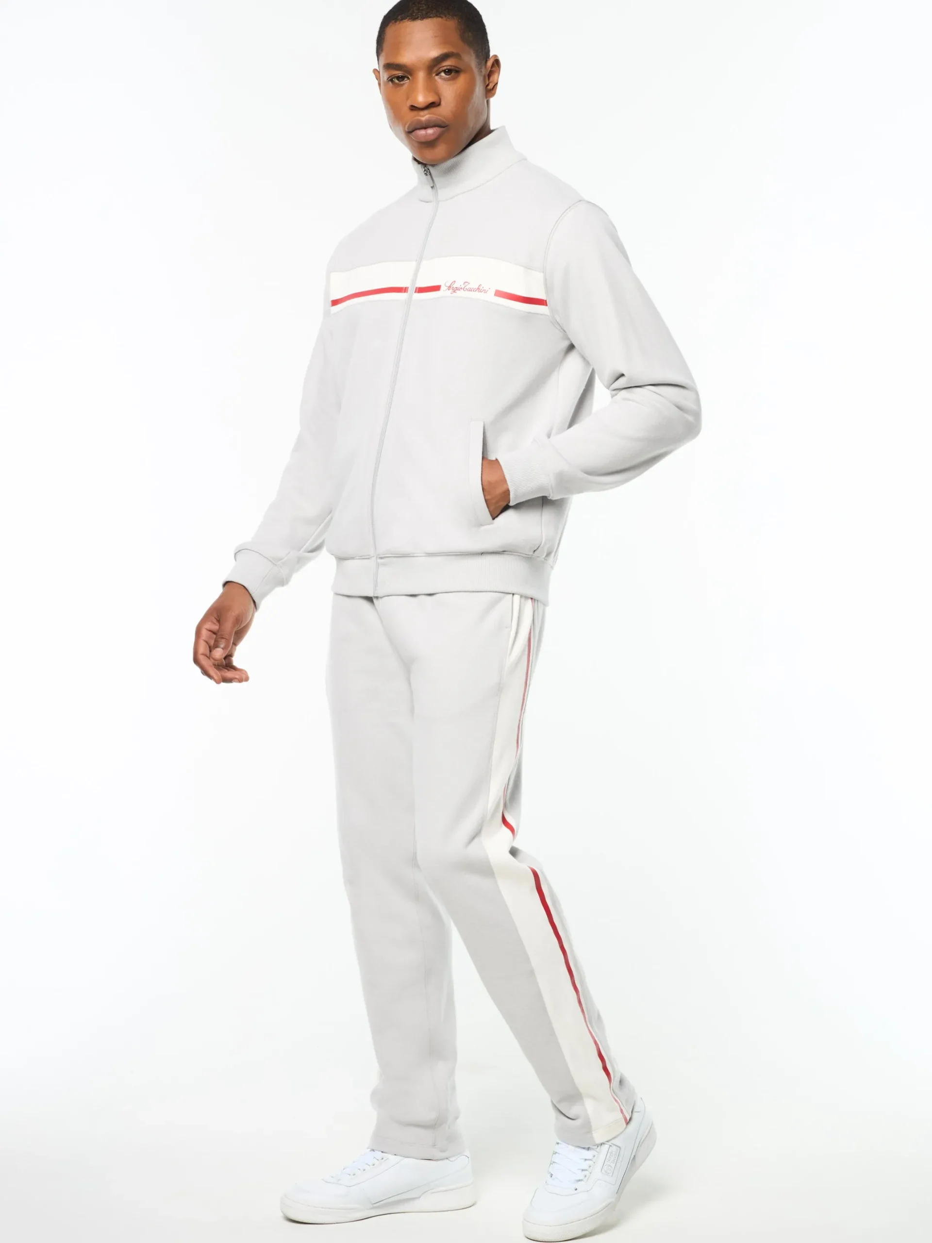 Cursivo Track Jacket- Quiet Grey
