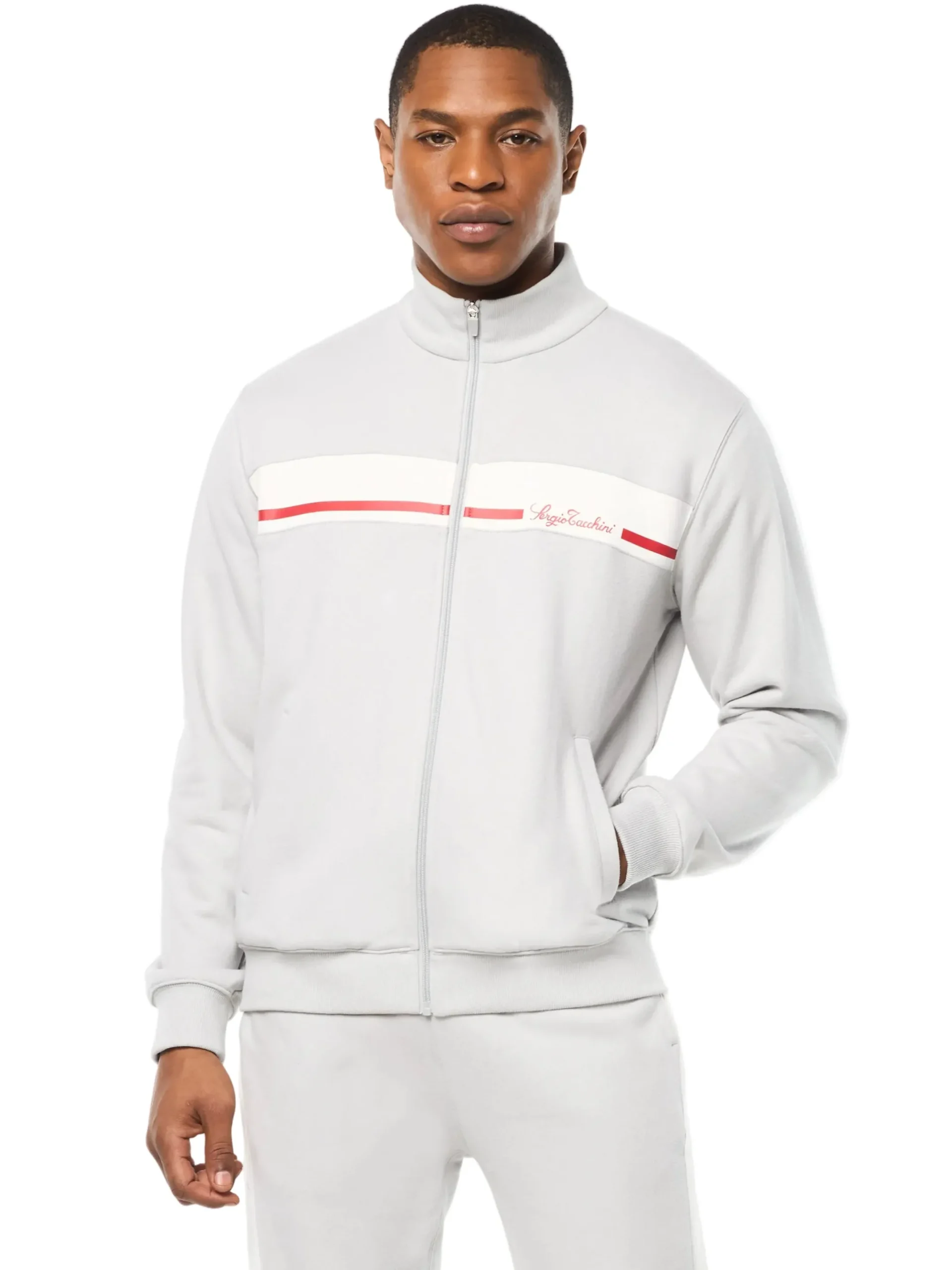 Cursivo Track Jacket- Quiet Grey