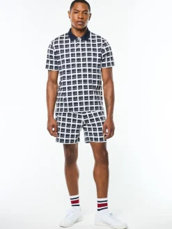 Damarindo Check Polo- Maritime Blue