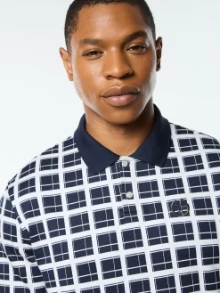 Damarindo Check Polo- Maritime Blue
