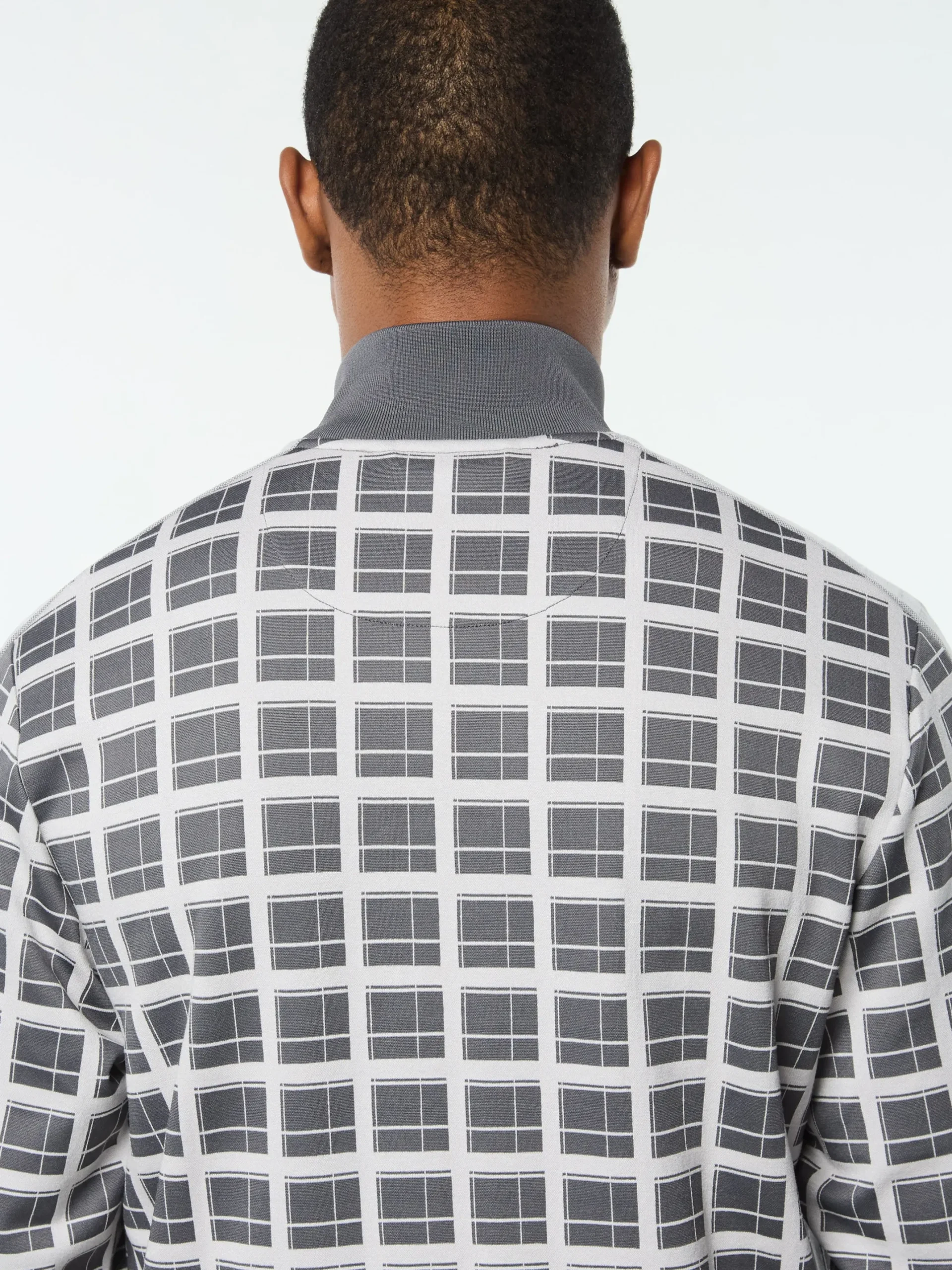 Damarindo Check Track Jacket- Quiet Grey