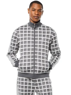 Damarindo Check Track Jacket- Quiet Grey