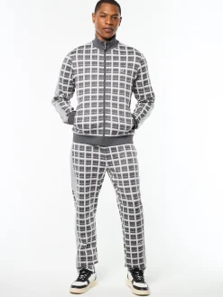 Damarindo Check Track Jacket- Quiet Grey