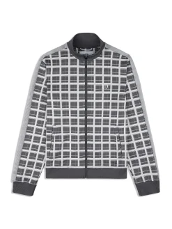 Damarindo Check Track Jacket- Quiet Grey