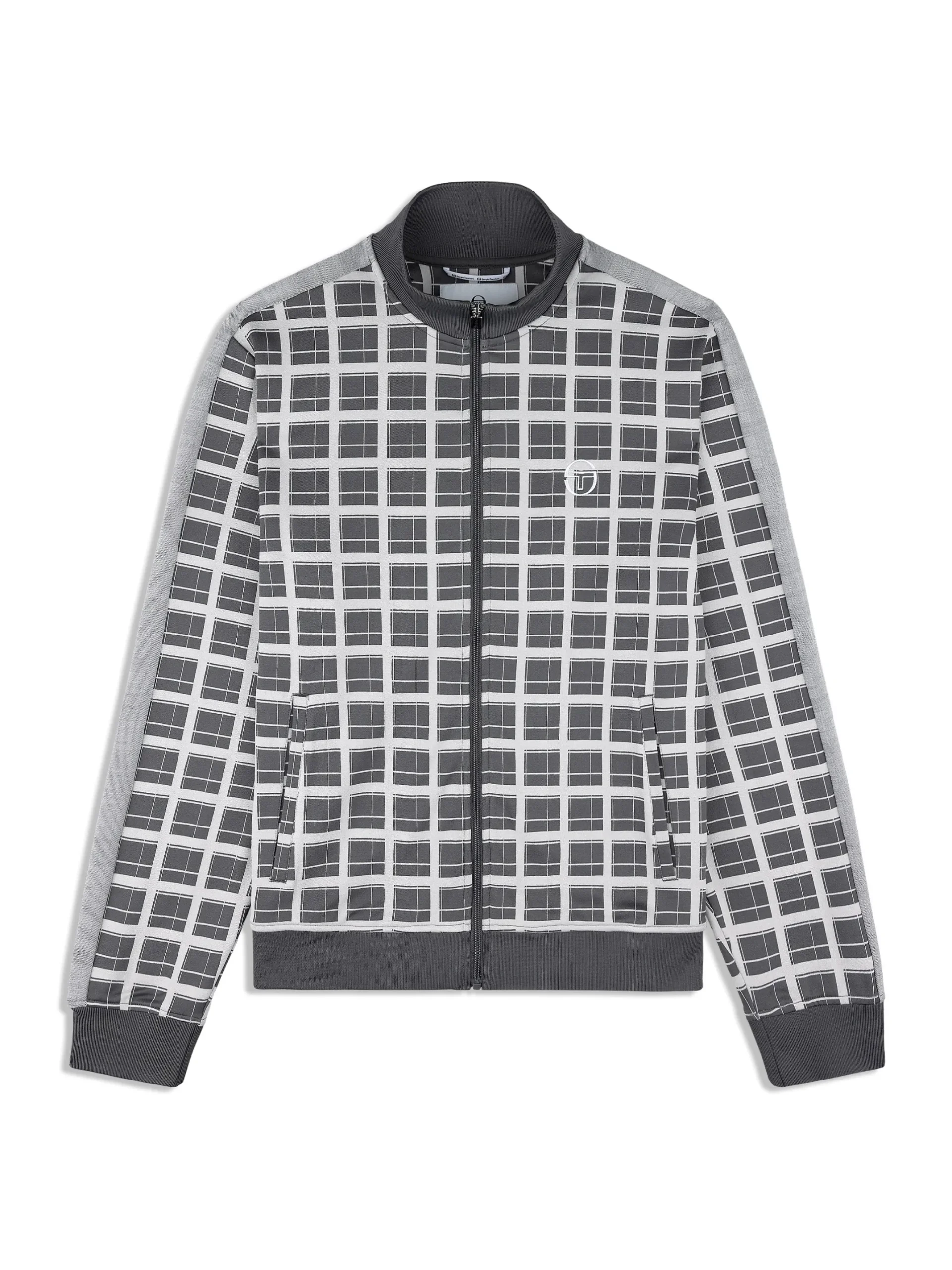 Damarindo Check Track Jacket- Quiet Grey