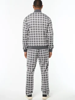 Damarindo Check Track Jacket- Quiet Grey
