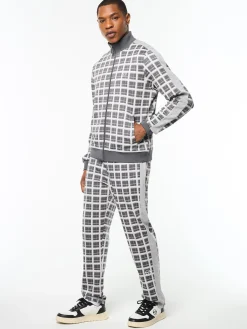 Damarindo Check Track Jacket- Quiet Grey