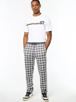 Damarindo Check Track Pant- Quiet Grey
