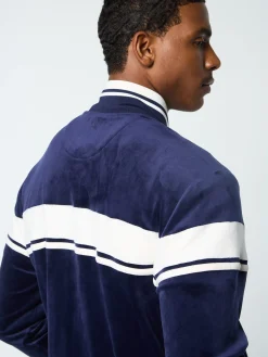 Damarindo Velour Track Jacket- Maritime Blue