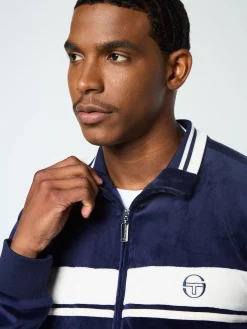 Damarindo Velour Track Jacket- Maritime Blue