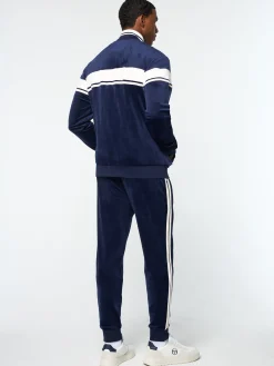 Damarindo Velour Track Jacket- Maritime Blue