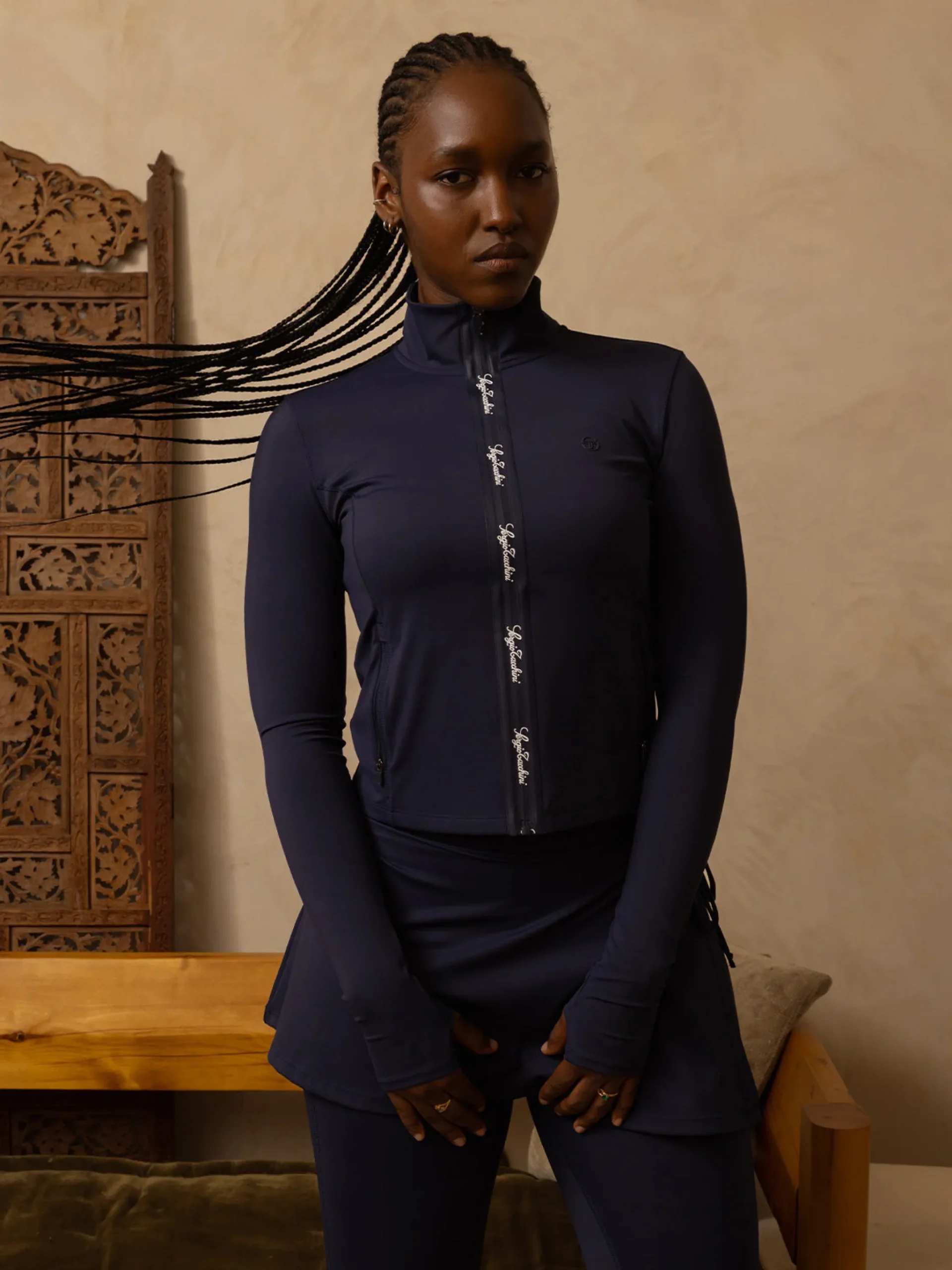 Delfina Contour Track Jacket- Maritime Blue