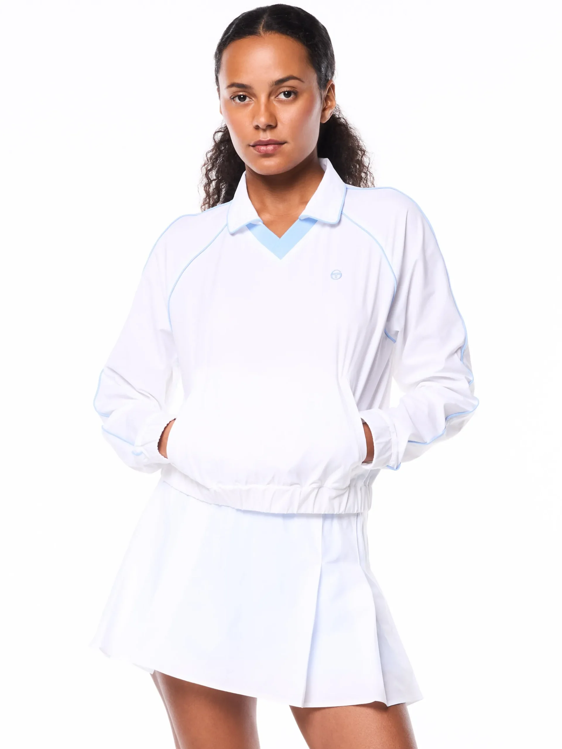Doni Long Sleeve Polo-Brilliant White