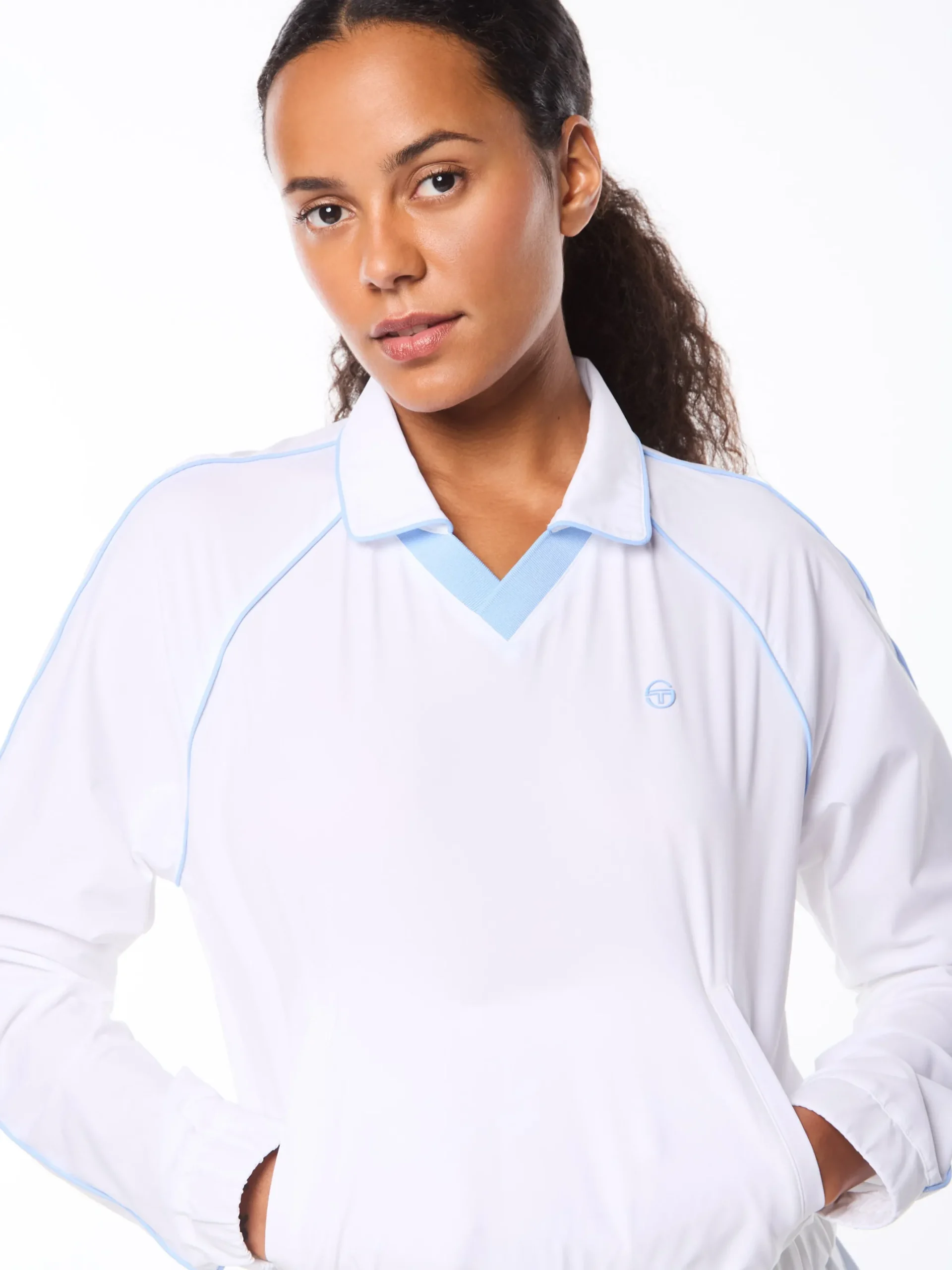 Doni Long Sleeve Polo-Brilliant White