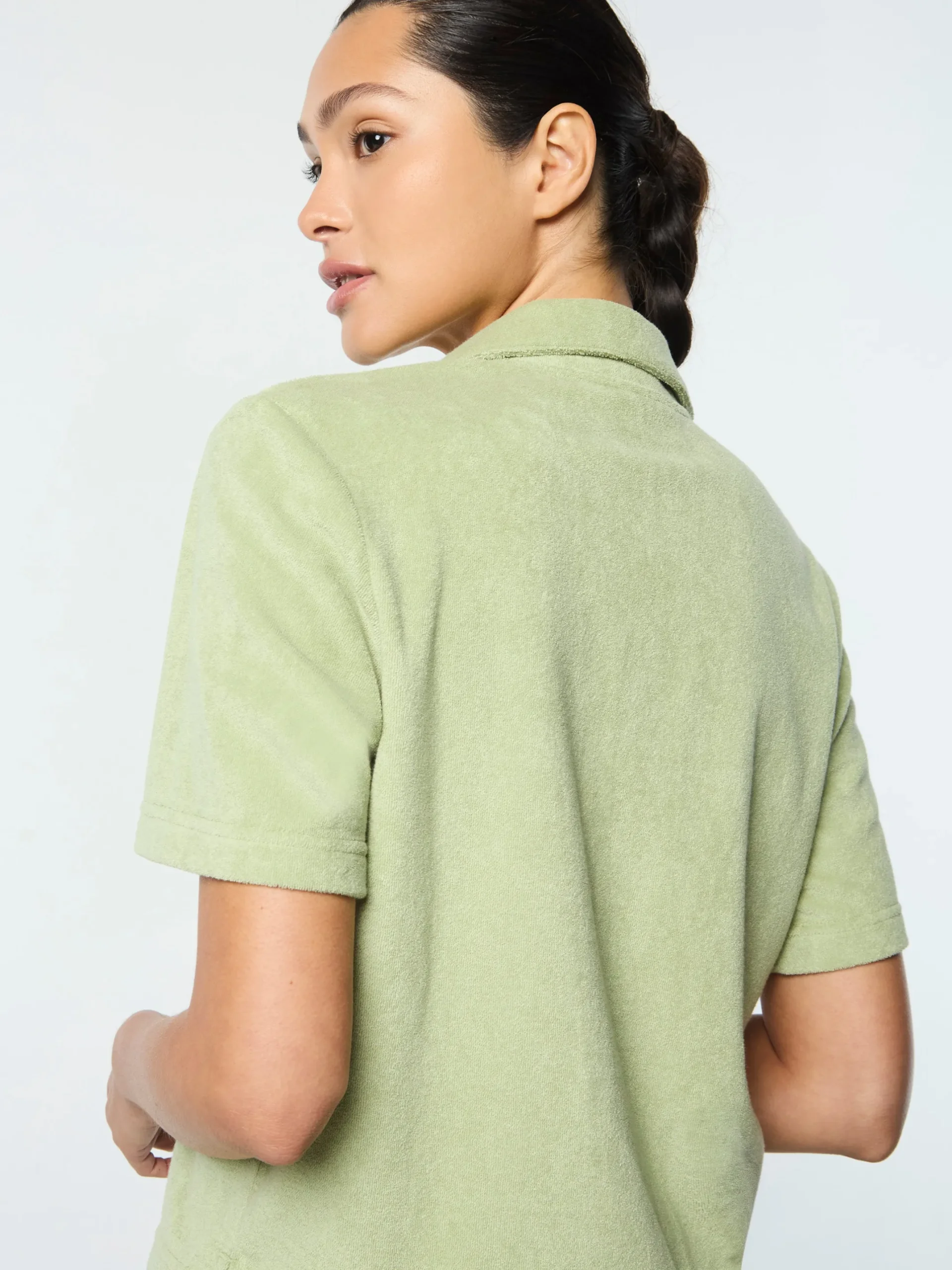 Edda Cropped Shirt- Reseda