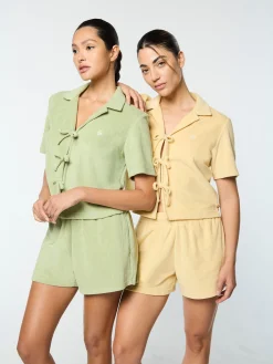 Edda Cropped Shirt- Reseda