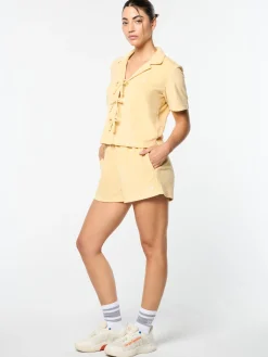 Edda Cropped Shirt- Straw