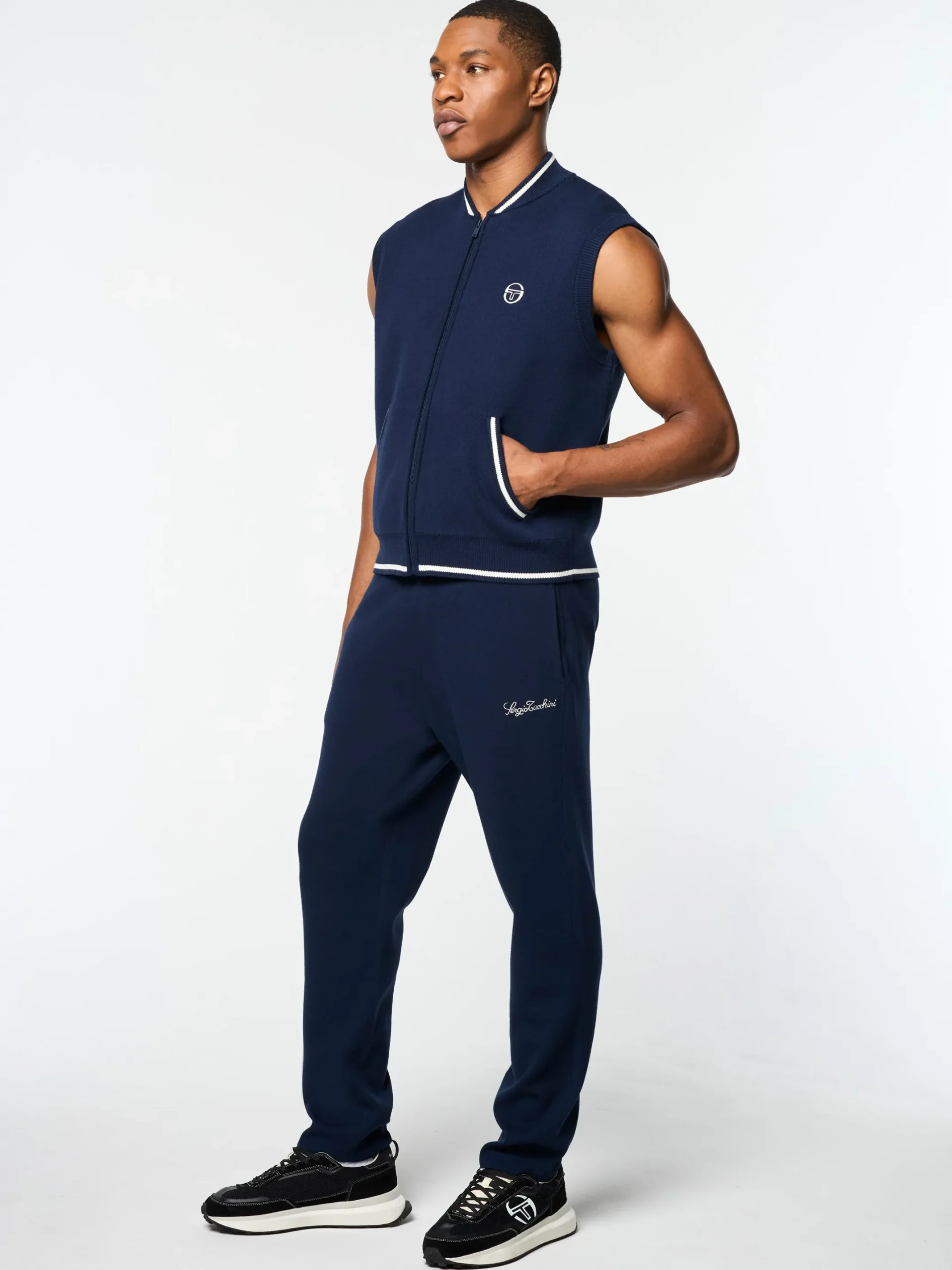 Enzo Knit Vest- Maritime Blue