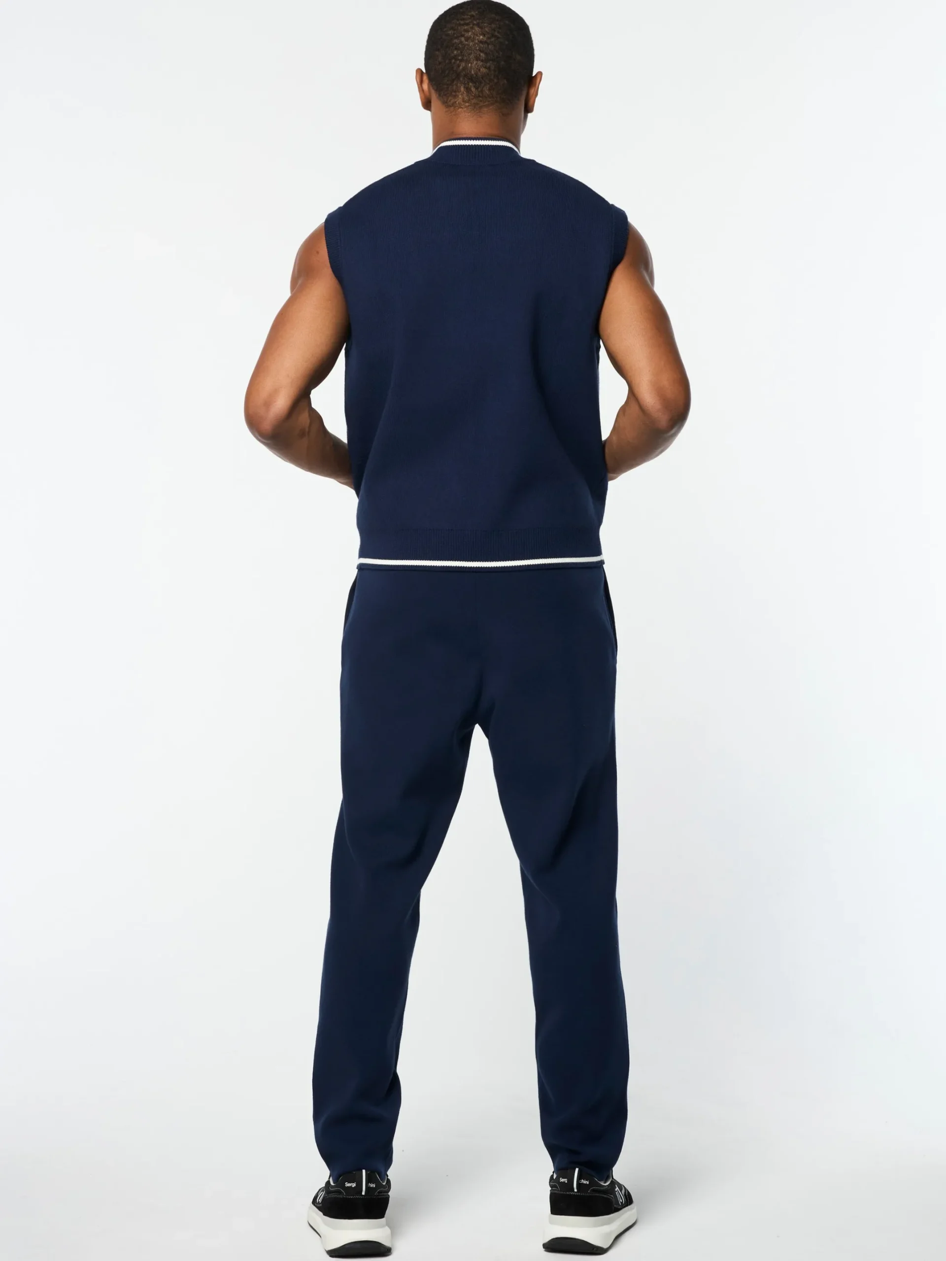 Enzo Knit Vest- Maritime Blue