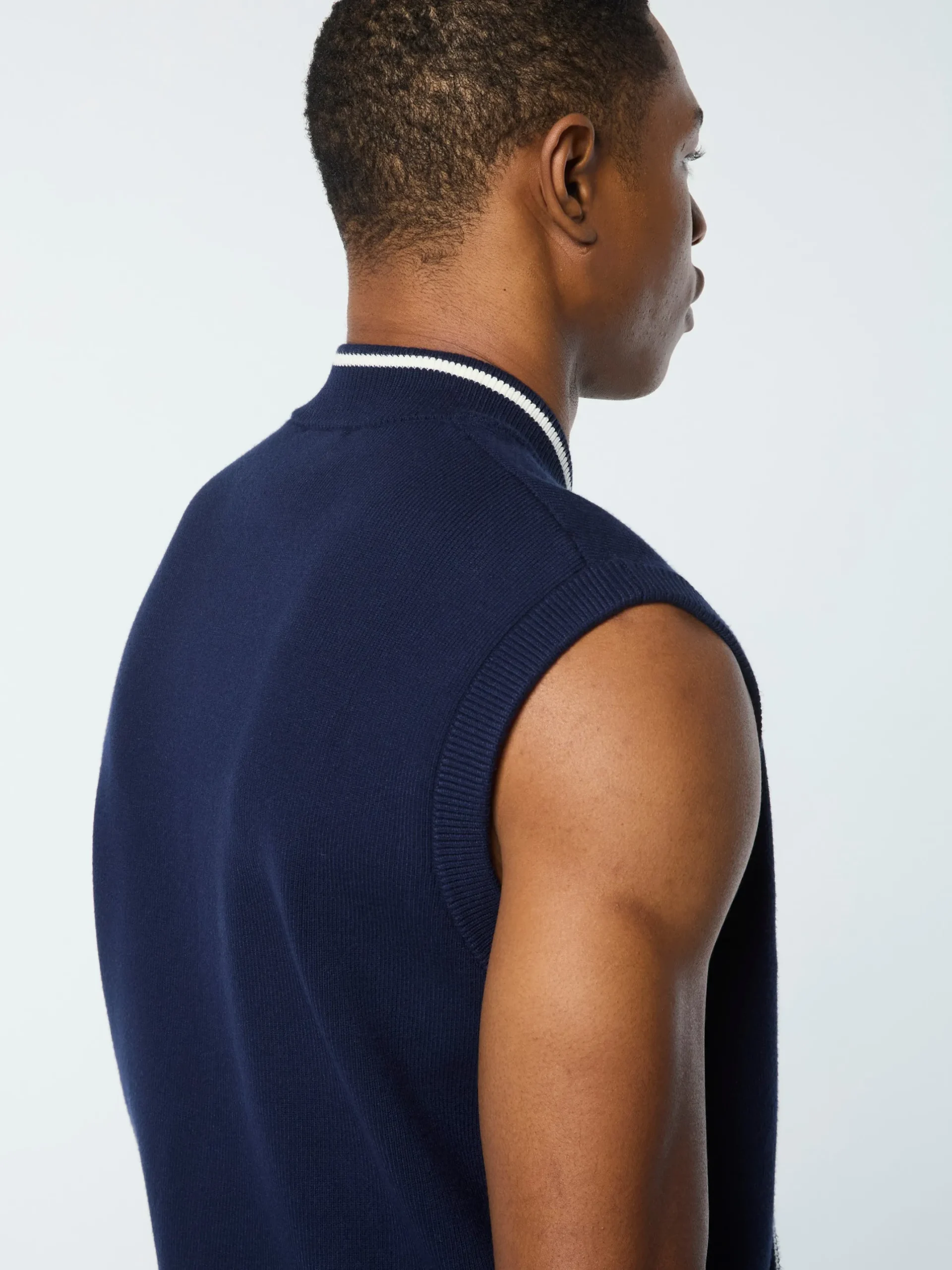 Enzo Knit Vest- Maritime Blue