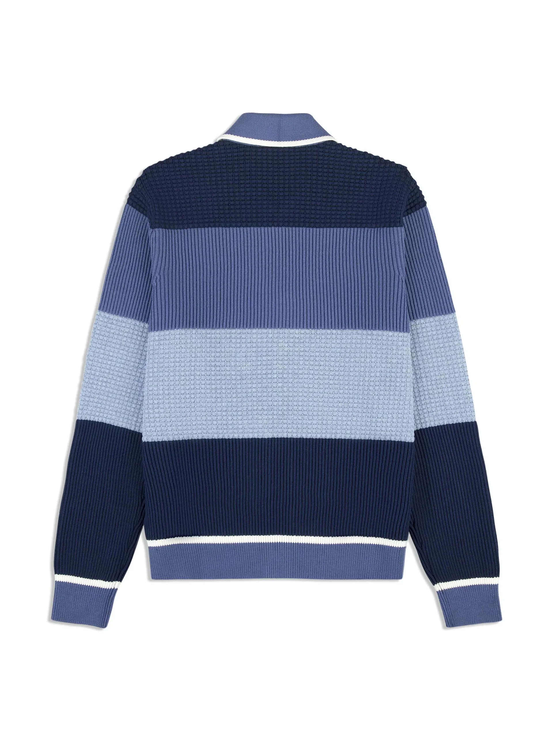Enzo Striped Track Jacket- Faded Denim