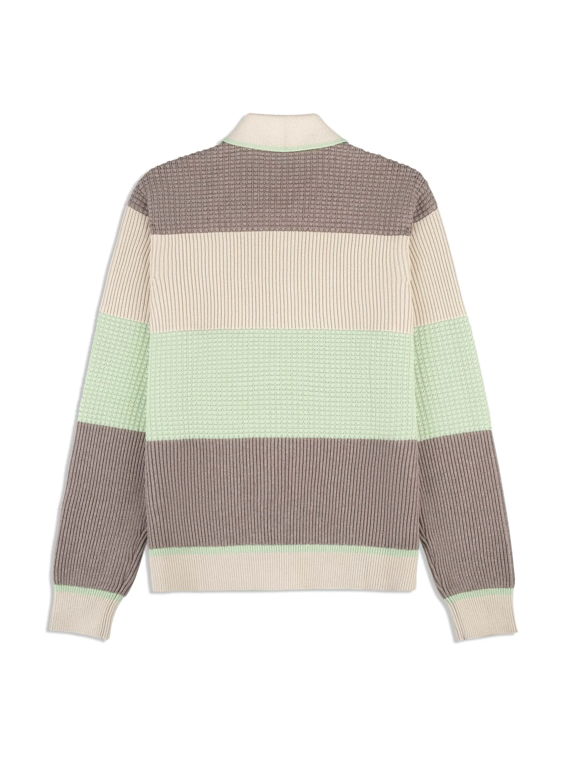 Enzo Striped Track Jacket- Taupe Grey