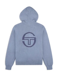 Fausto Knit Hoodie- Faded Denim