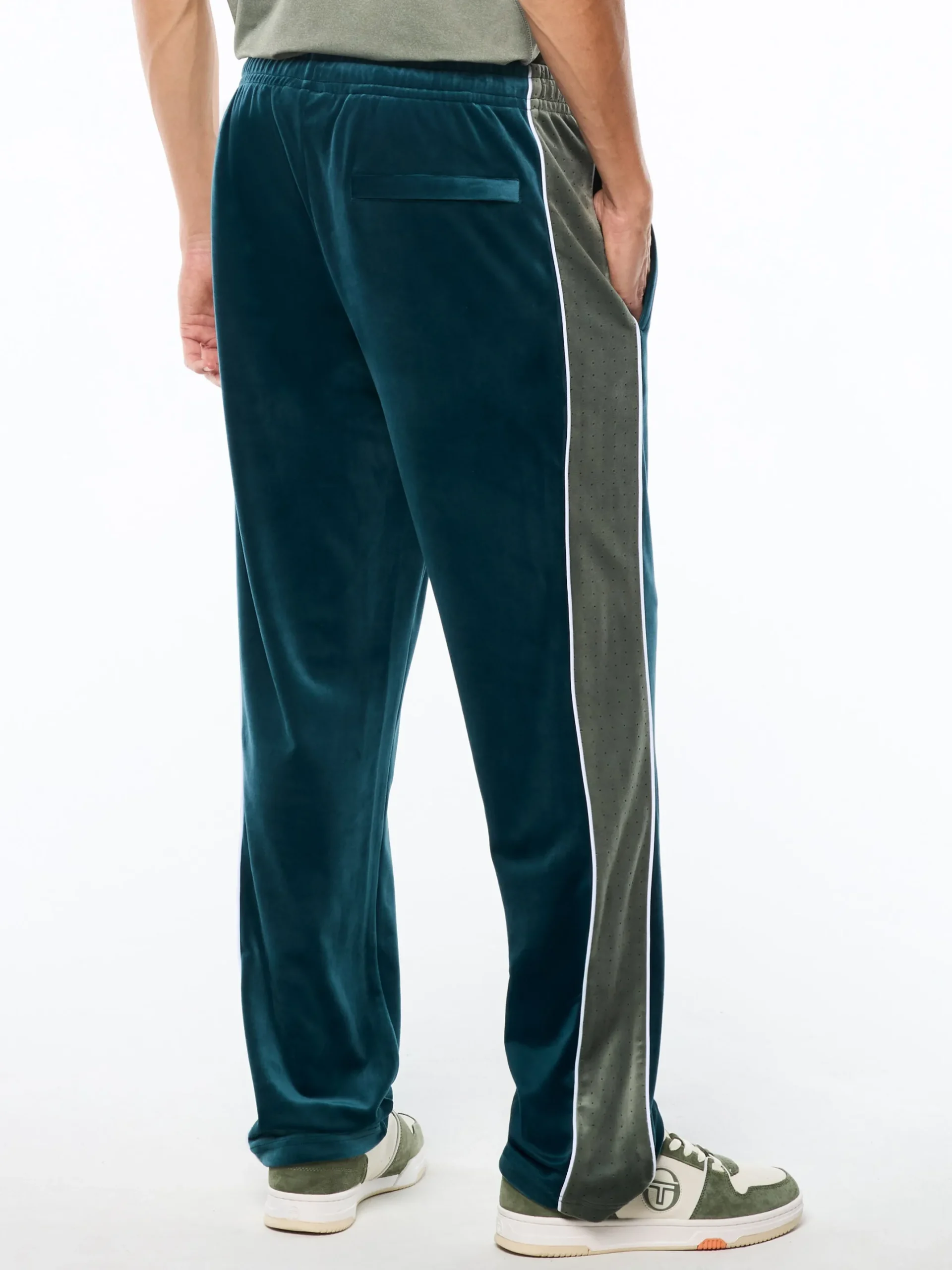 Forato Velour Track Pant-Mediterranea